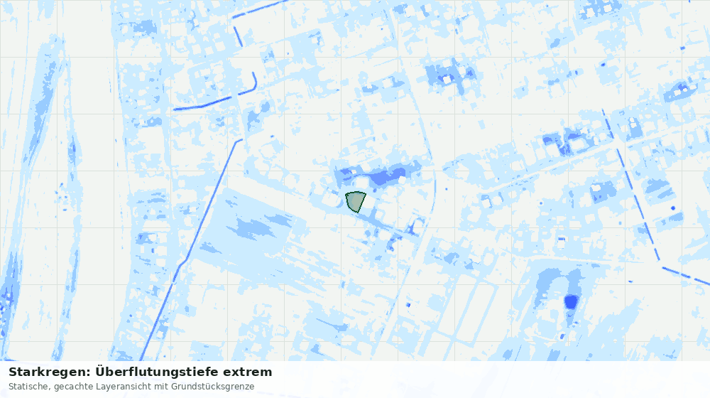 Statische Kartenansicht: Starkregen: Überflutungstiefe extrem
