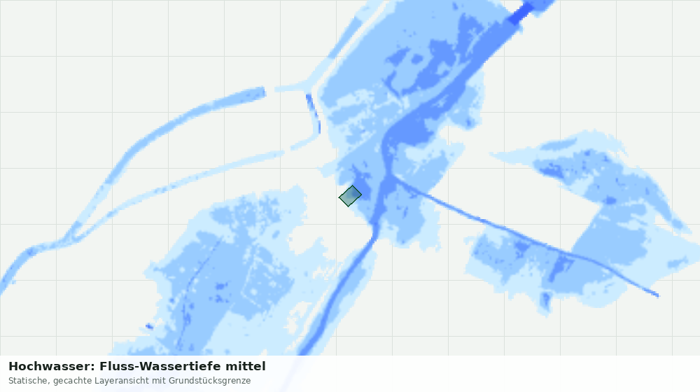 Statische Kartenansicht: Hochwasser: Fluss-Wassertiefe mittel