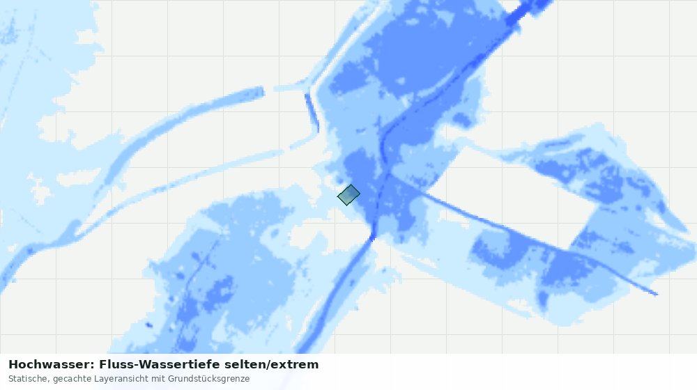 Statische Kartenansicht: Hochwasser: Fluss-Wassertiefe selten/extrem