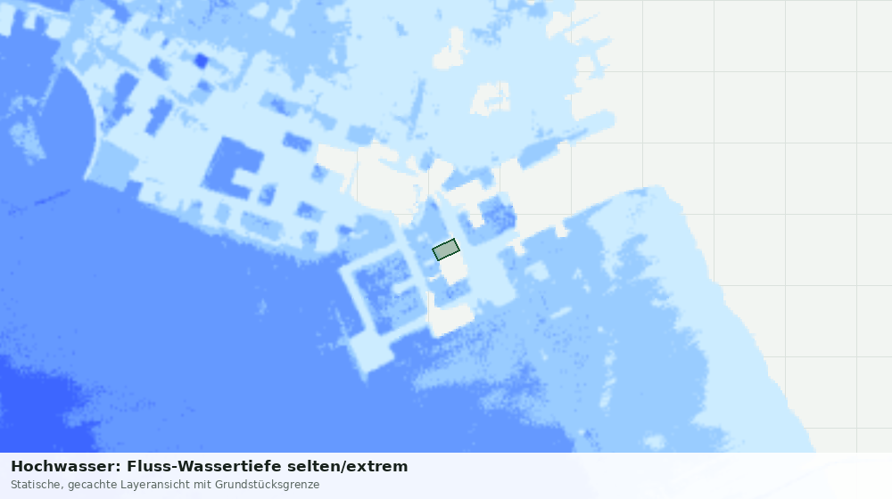 Statische Kartenansicht: Hochwasser: Fluss-Wassertiefe selten/extrem
