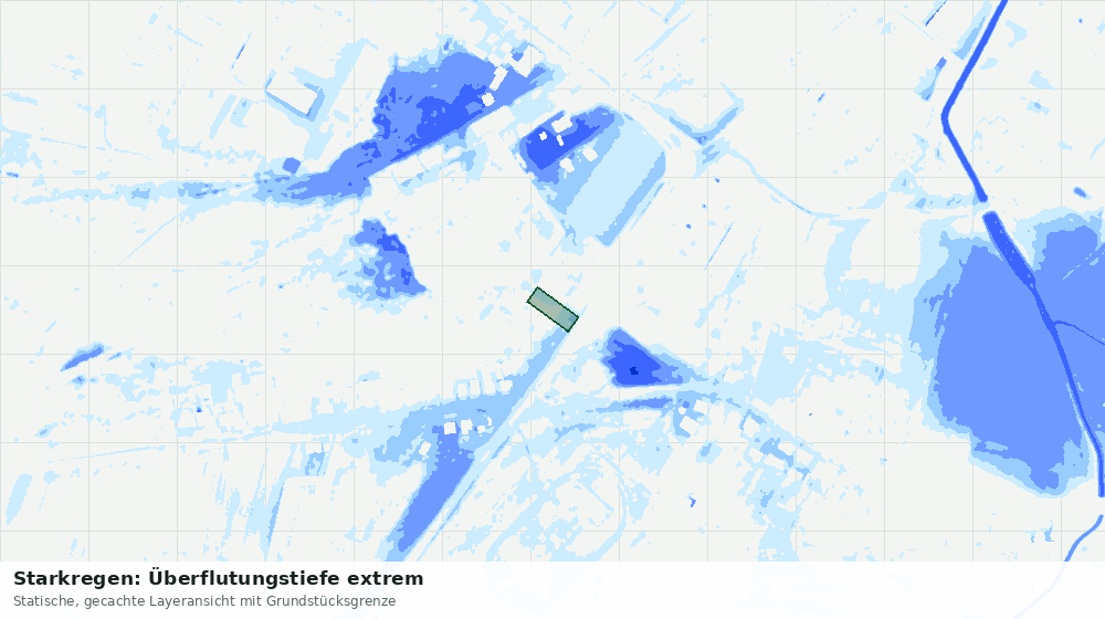Statische Kartenansicht: Starkregen: Überflutungstiefe extrem