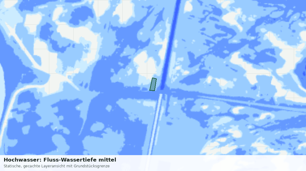 Statische Kartenansicht: Hochwasser: Fluss-Wassertiefe mittel