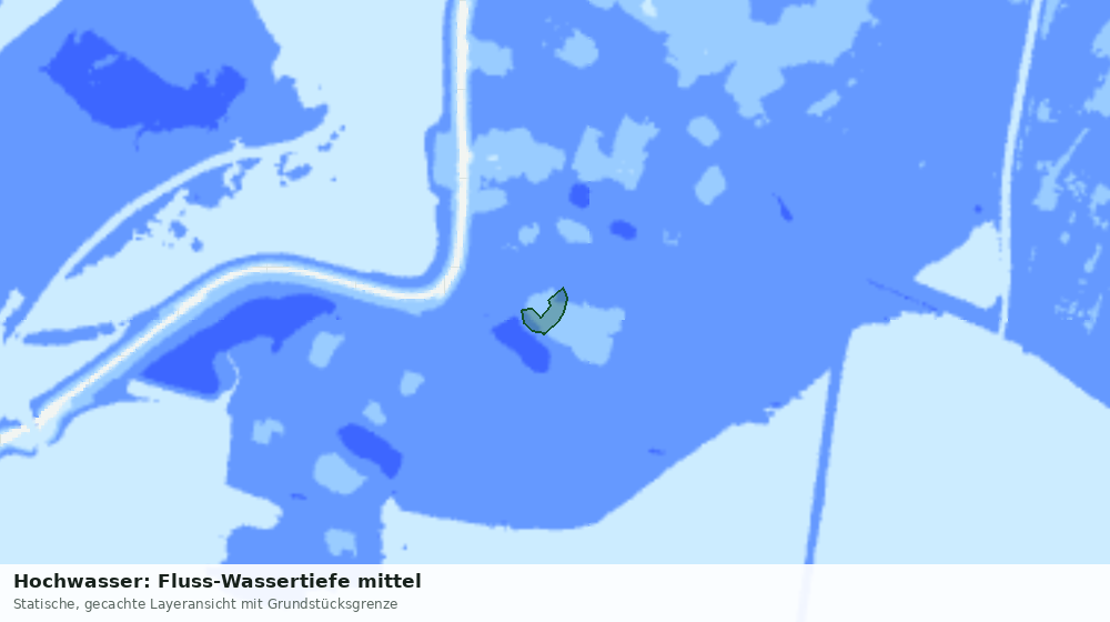 Statische Kartenansicht: Hochwasser: Fluss-Wassertiefe mittel