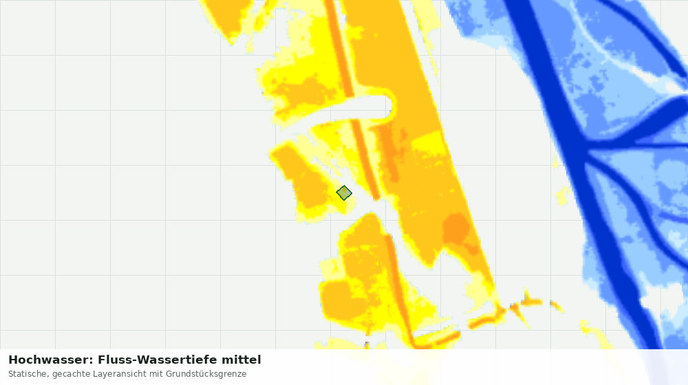 Statische Kartenansicht: Hochwasser: Fluss-Wassertiefe mittel