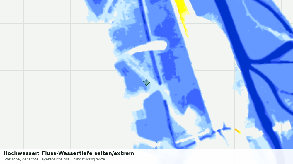 Statische Kartenansicht: Hochwasser: Fluss-Wassertiefe selten/extrem