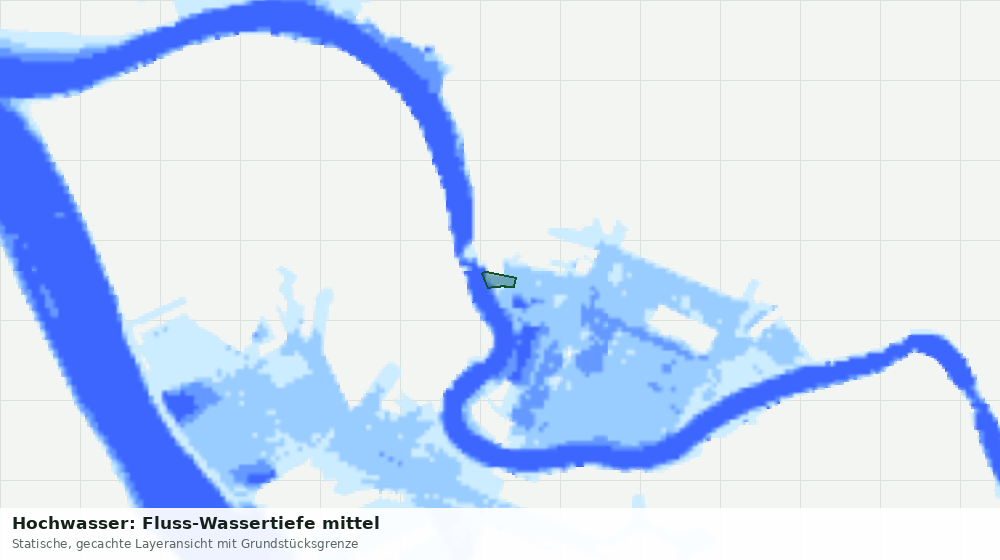 Statische Kartenansicht: Hochwasser: Fluss-Wassertiefe mittel