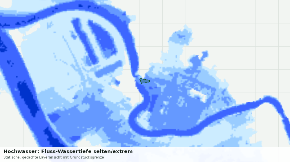 Statische Kartenansicht: Hochwasser: Fluss-Wassertiefe selten/extrem