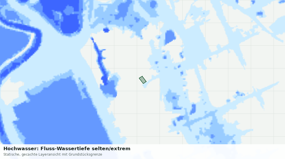 Statische Kartenansicht: Hochwasser: Fluss-Wassertiefe selten/extrem