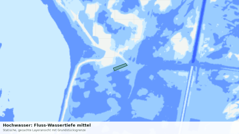 Statische Kartenansicht: Hochwasser: Fluss-Wassertiefe mittel
