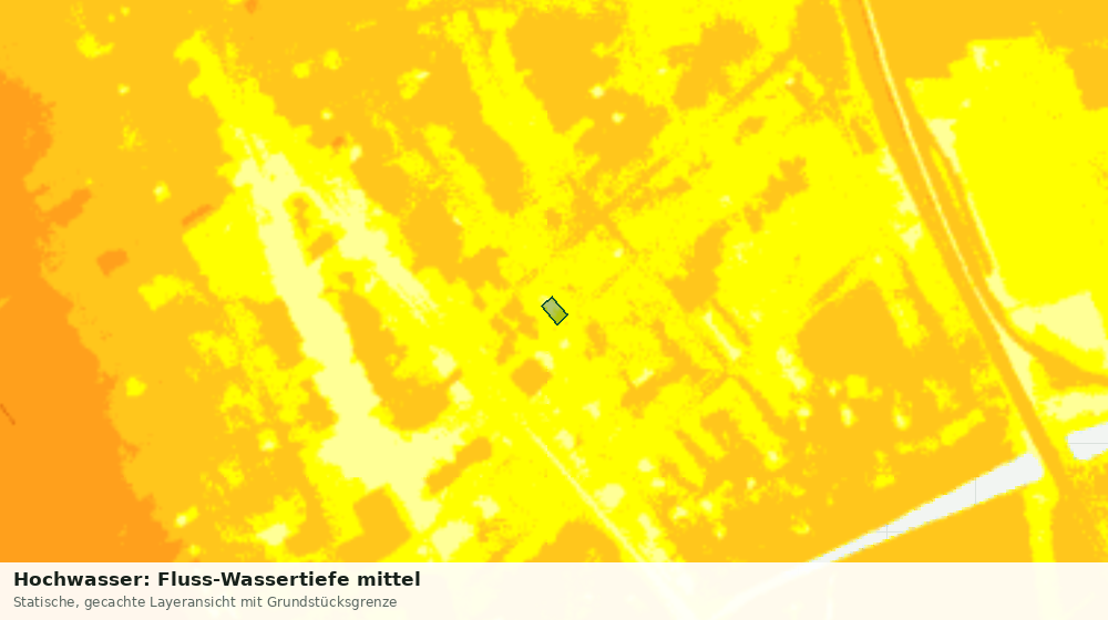 Statische Kartenansicht: Hochwasser: Fluss-Wassertiefe mittel