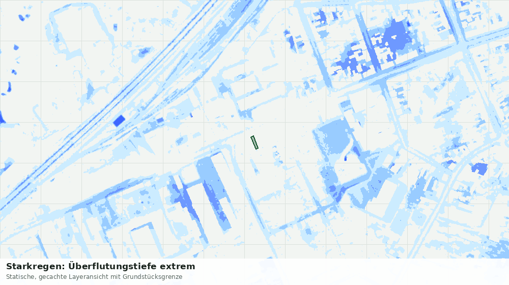Statische Kartenansicht: Starkregen: Überflutungstiefe extrem