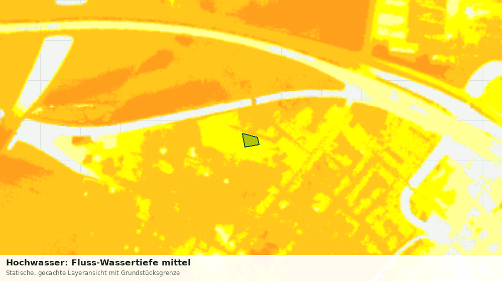 Statische Kartenansicht: Hochwasser: Fluss-Wassertiefe mittel