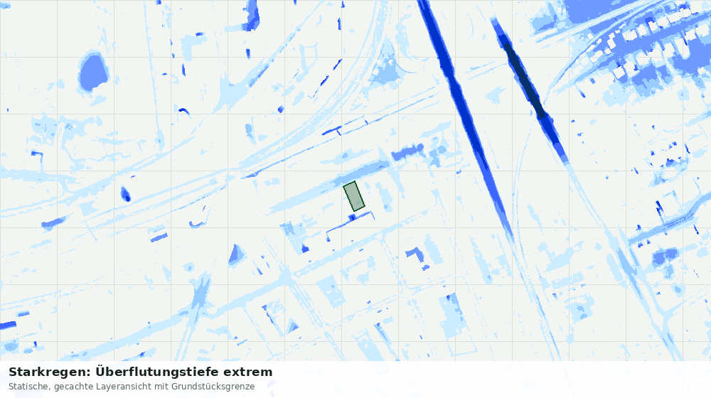 Statische Kartenansicht: Starkregen: Überflutungstiefe extrem