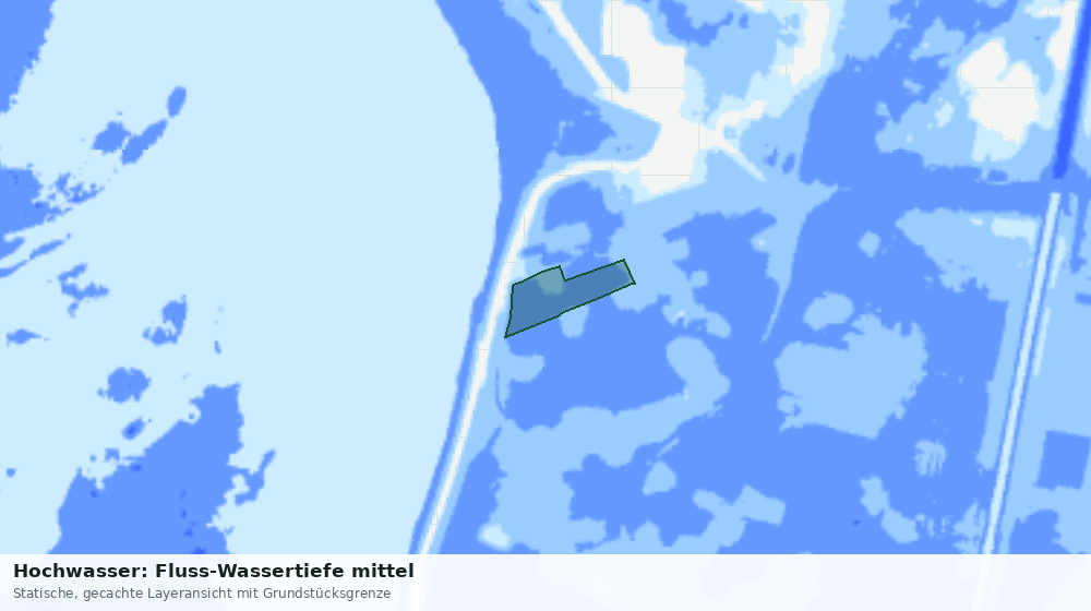 Statische Kartenansicht: Hochwasser: Fluss-Wassertiefe mittel