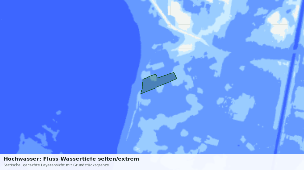Statische Kartenansicht: Hochwasser: Fluss-Wassertiefe selten/extrem
