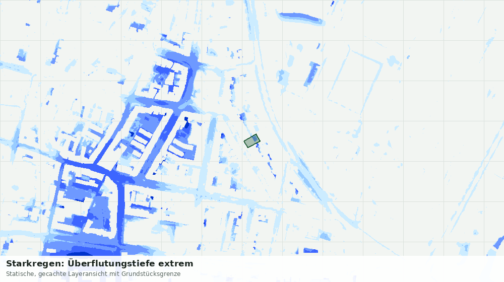 Statische Kartenansicht: Starkregen: Überflutungstiefe extrem