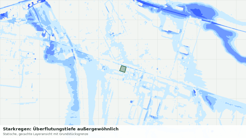 Statische Kartenansicht: Starkregen: Überflutungstiefe außergewöhnlich