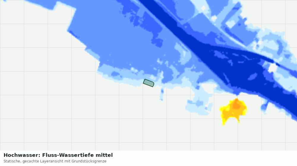Statische Kartenansicht: Hochwasser: Fluss-Wassertiefe mittel