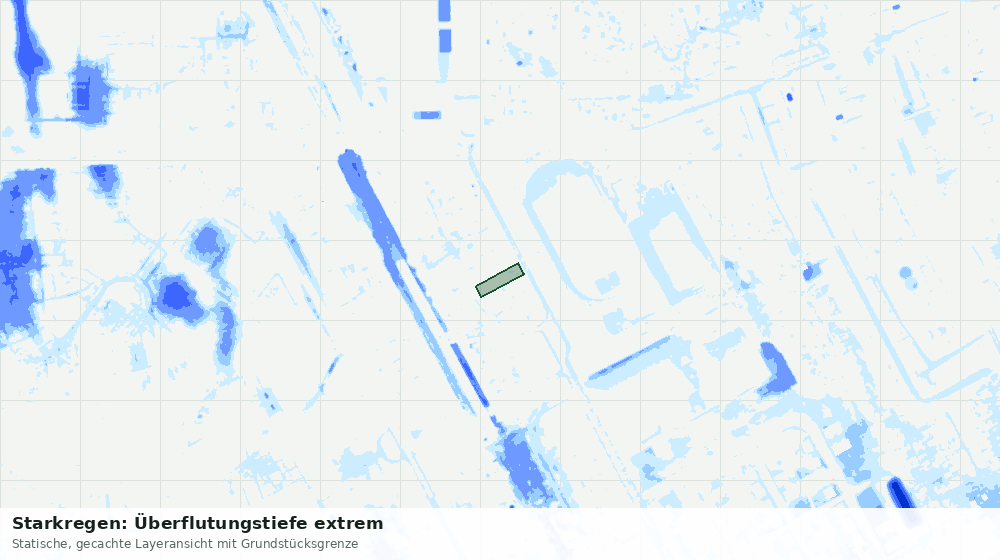 Statische Kartenansicht: Starkregen: Überflutungstiefe extrem