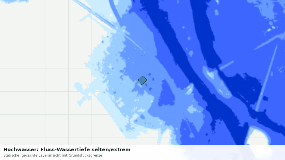 Statische Kartenansicht: Hochwasser: Fluss-Wassertiefe selten/extrem