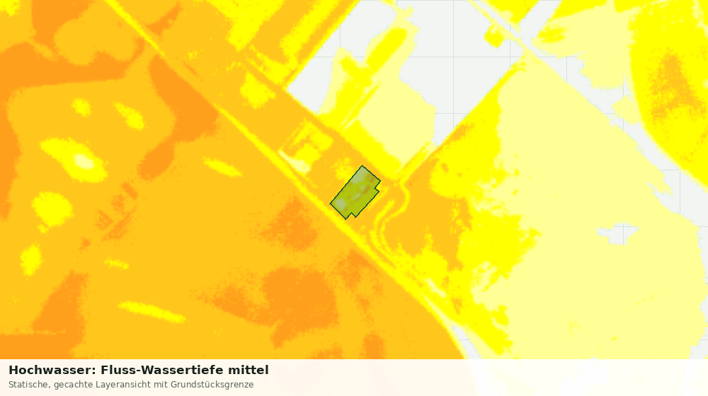 Statische Kartenansicht: Hochwasser: Fluss-Wassertiefe mittel