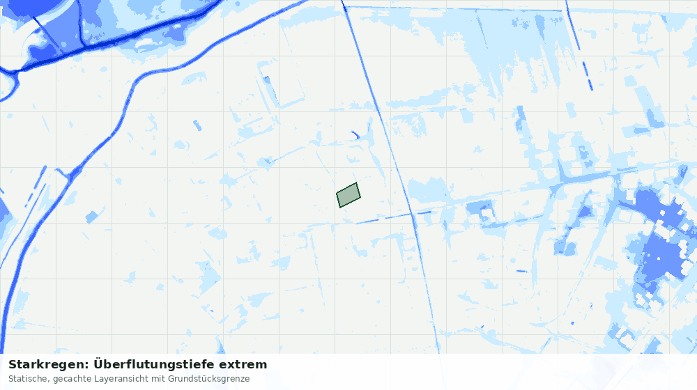 Statische Kartenansicht: Starkregen: Überflutungstiefe extrem