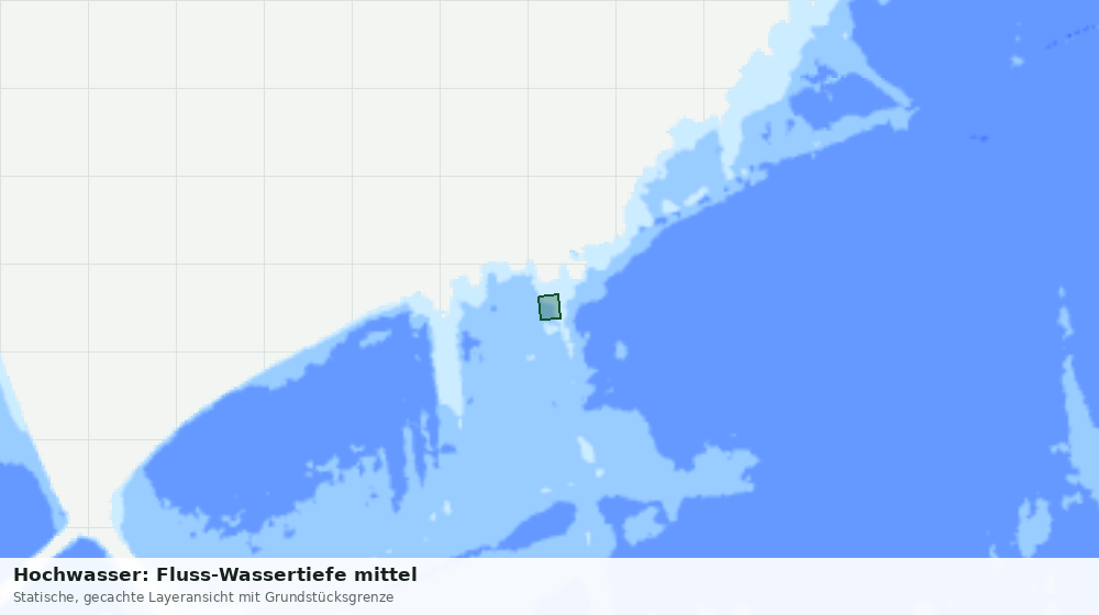 Statische Kartenansicht: Hochwasser: Fluss-Wassertiefe mittel