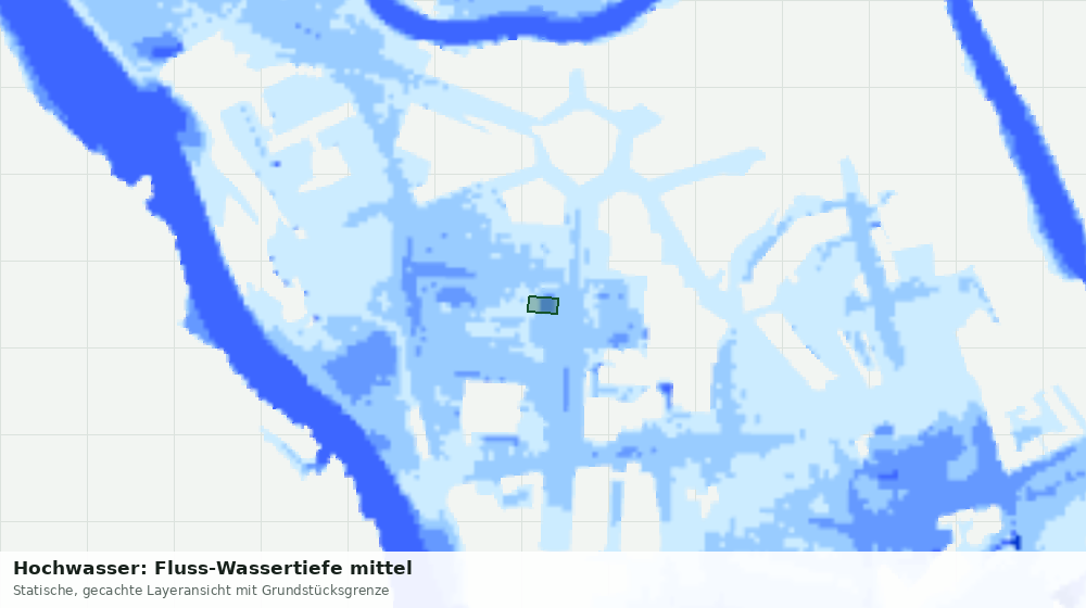 Statische Kartenansicht: Hochwasser: Fluss-Wassertiefe mittel
