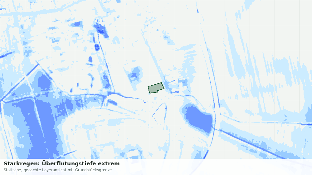Statische Kartenansicht: Starkregen: Überflutungstiefe extrem