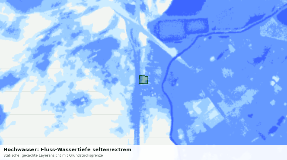 Statische Kartenansicht: Hochwasser: Fluss-Wassertiefe selten/extrem