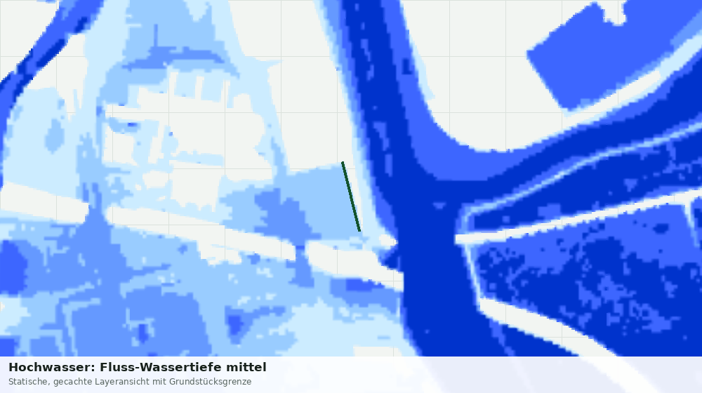 Statische Kartenansicht: Hochwasser: Fluss-Wassertiefe mittel