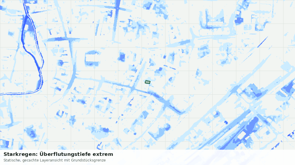 Statische Kartenansicht: Starkregen: Überflutungstiefe extrem