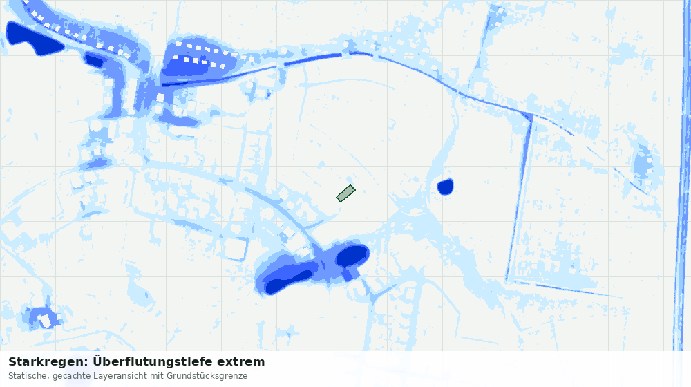 Statische Kartenansicht: Starkregen: Überflutungstiefe extrem
