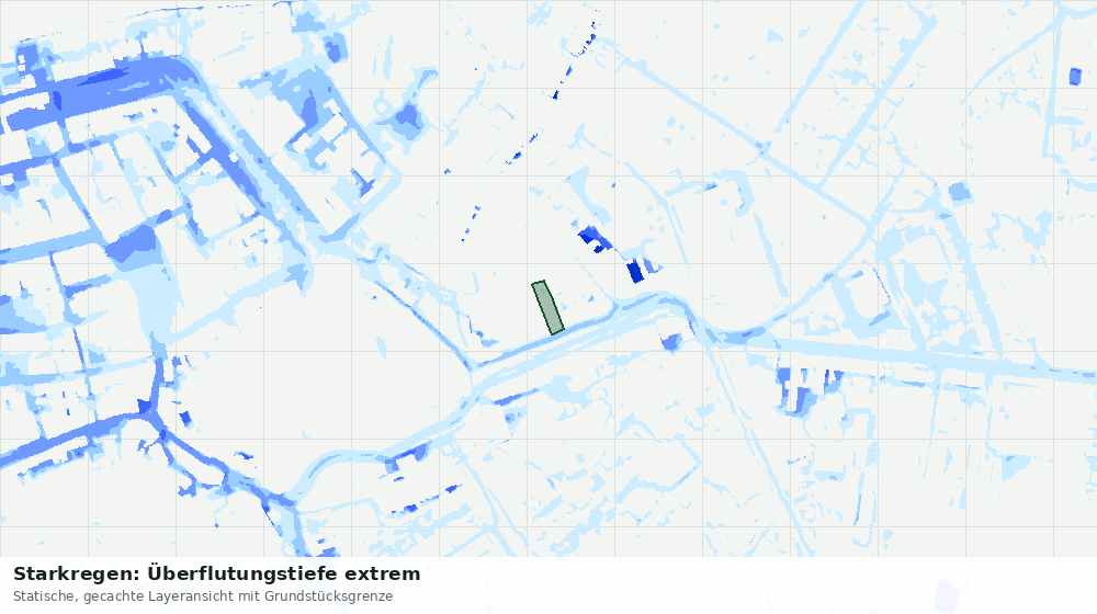 Statische Kartenansicht: Starkregen: Überflutungstiefe extrem