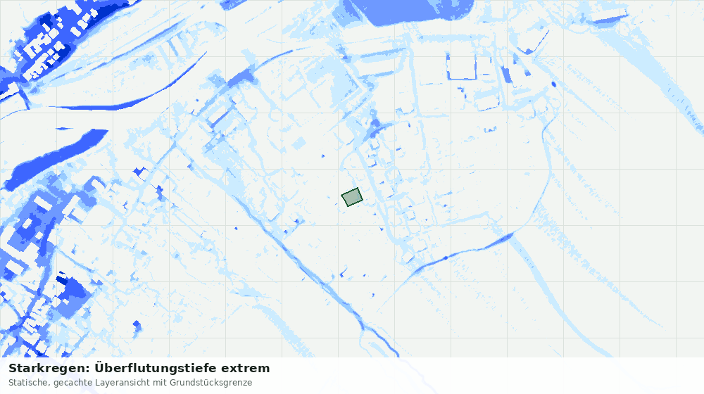 Statische Kartenansicht: Starkregen: Überflutungstiefe extrem