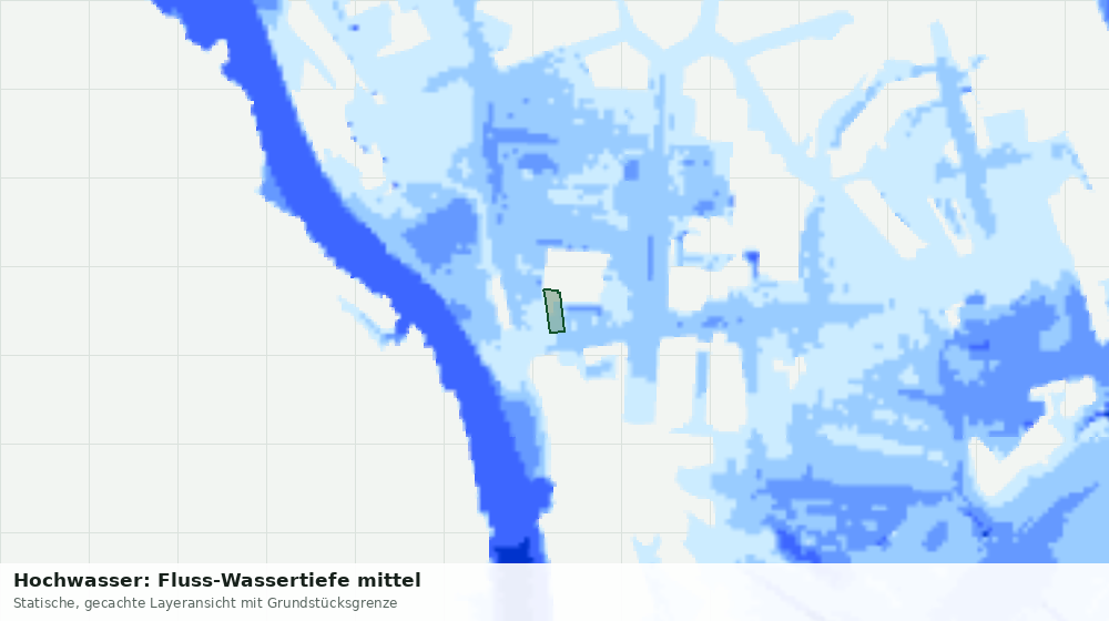 Statische Kartenansicht: Hochwasser: Fluss-Wassertiefe mittel