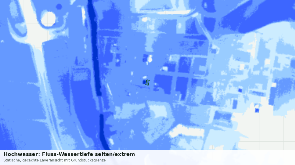 Statische Kartenansicht: Hochwasser: Fluss-Wassertiefe selten/extrem