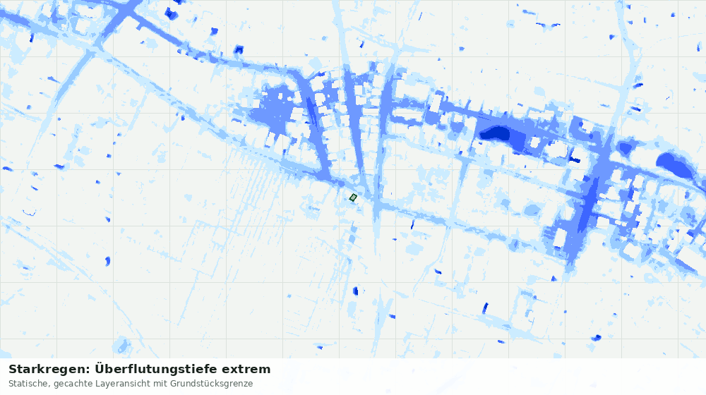Statische Kartenansicht: Starkregen: Überflutungstiefe extrem