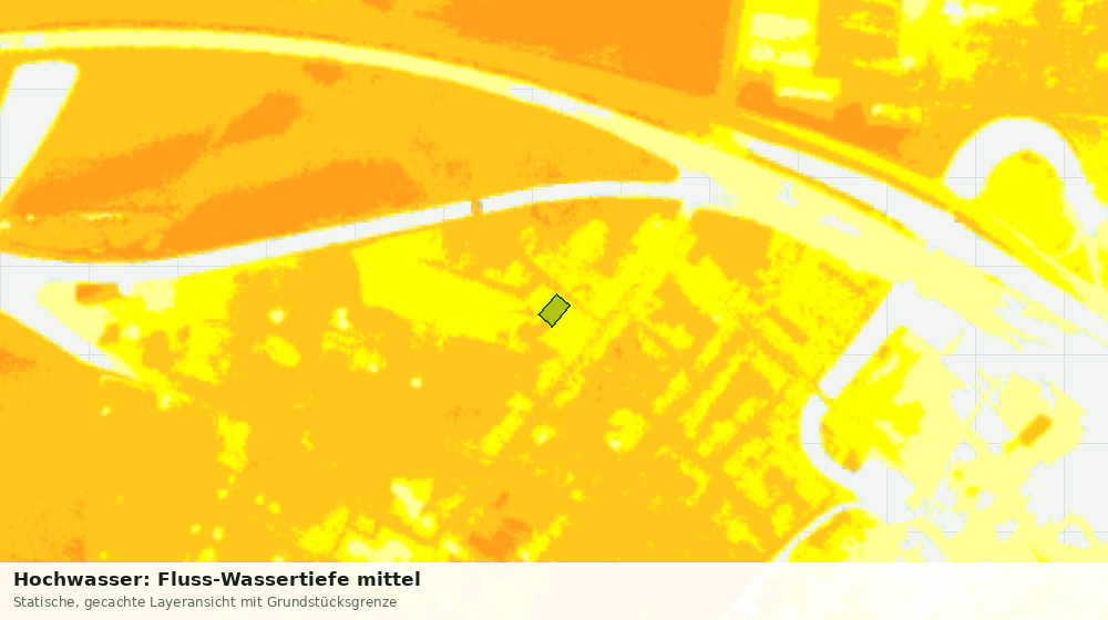 Statische Kartenansicht: Hochwasser: Fluss-Wassertiefe mittel