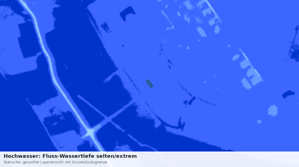 Statische Kartenansicht: Hochwasser: Fluss-Wassertiefe selten/extrem