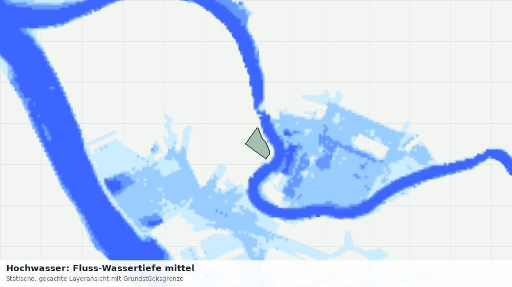 Statische Kartenansicht: Hochwasser: Fluss-Wassertiefe mittel