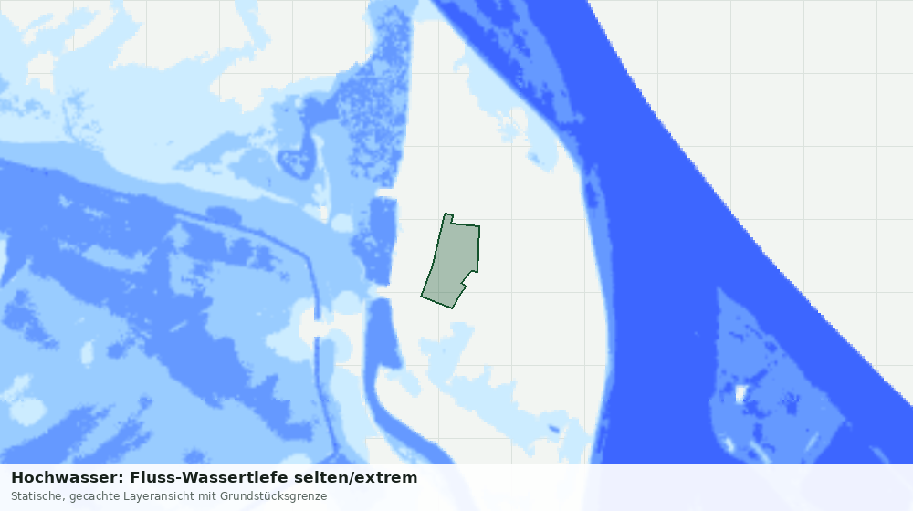Statische Kartenansicht: Hochwasser: Fluss-Wassertiefe selten/extrem