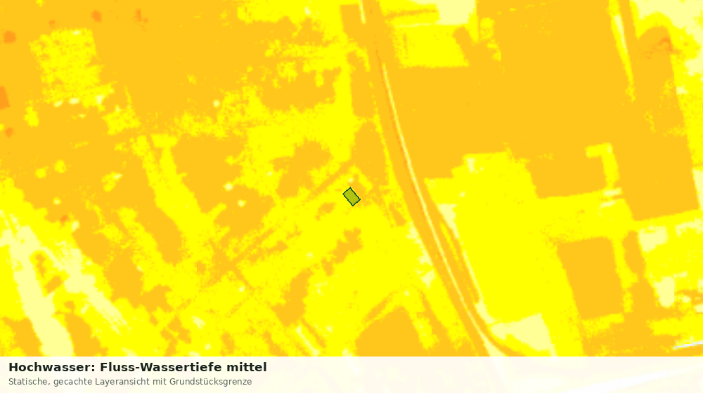 Statische Kartenansicht: Hochwasser: Fluss-Wassertiefe mittel