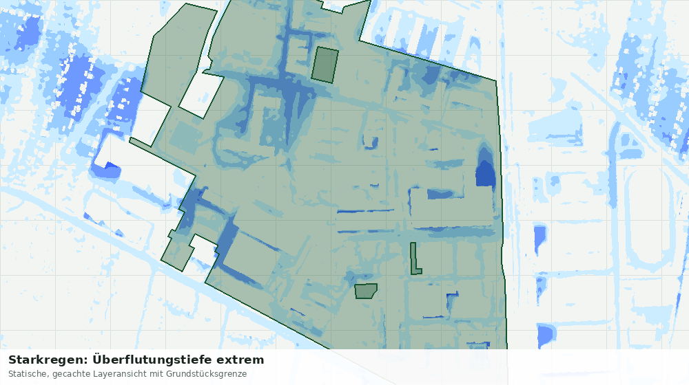 Statische Kartenansicht: Starkregen: Überflutungstiefe extrem