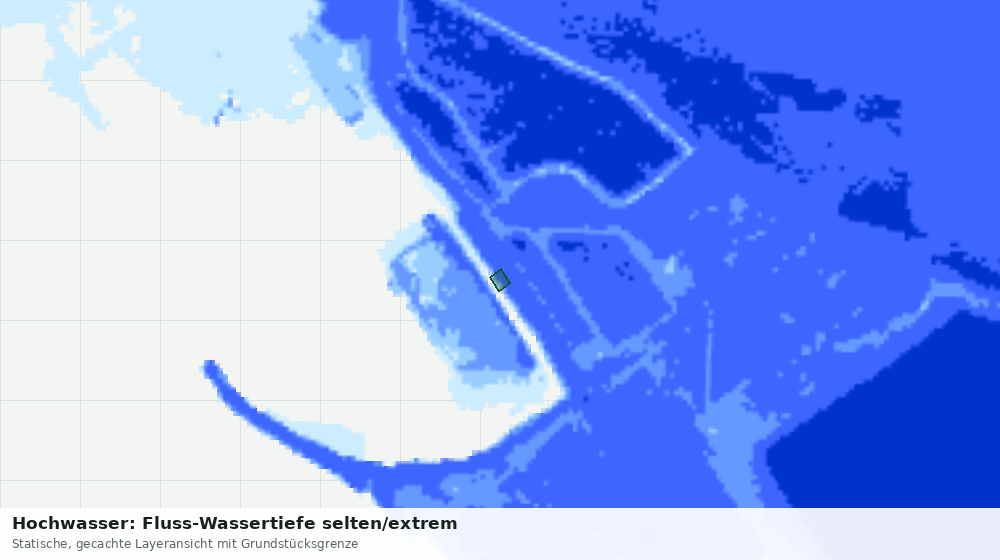 Statische Kartenansicht: Hochwasser: Fluss-Wassertiefe selten/extrem