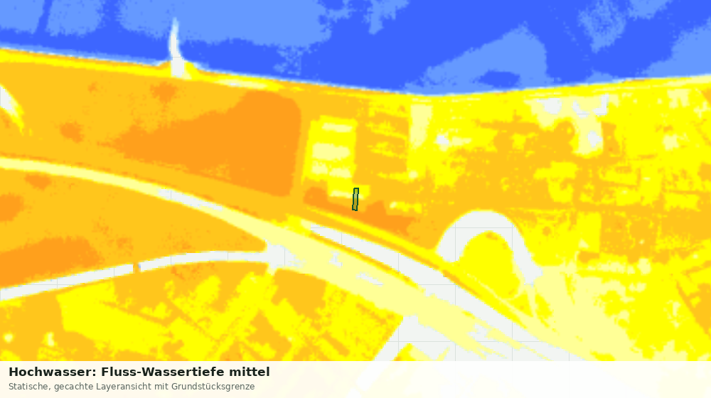 Statische Kartenansicht: Hochwasser: Fluss-Wassertiefe mittel