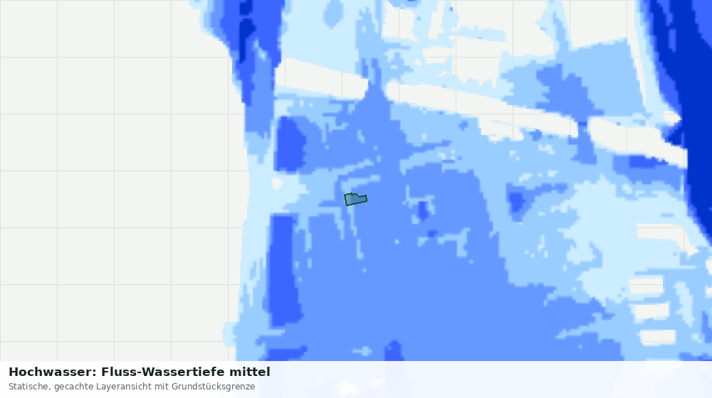 Statische Kartenansicht: Hochwasser: Fluss-Wassertiefe mittel