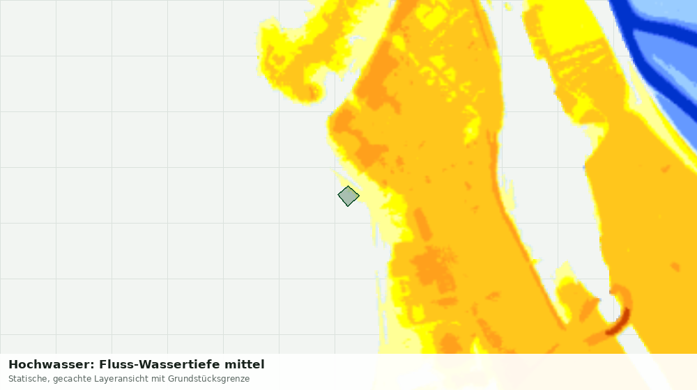 Statische Kartenansicht: Hochwasser: Fluss-Wassertiefe mittel