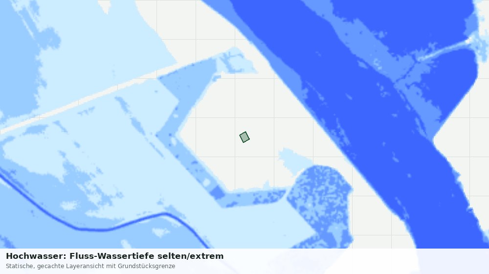 Statische Kartenansicht: Hochwasser: Fluss-Wassertiefe selten/extrem