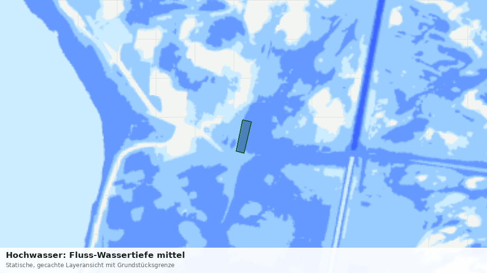 Statische Kartenansicht: Hochwasser: Fluss-Wassertiefe mittel